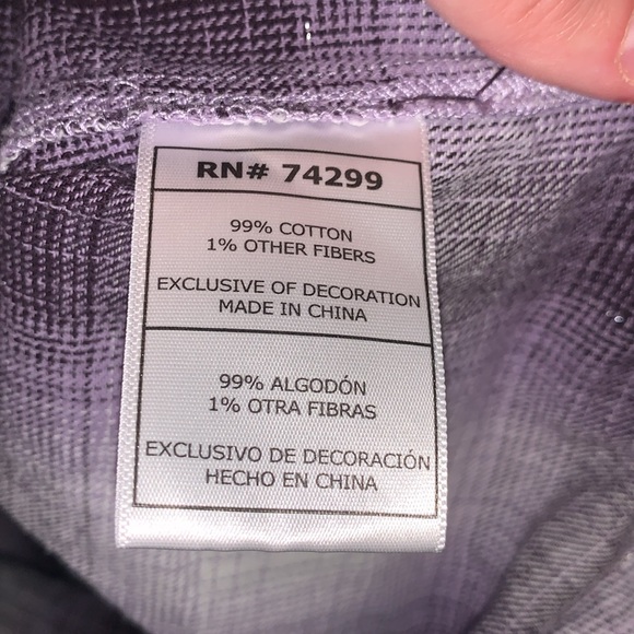 Tractr western purple plaid Pearl buttons pocket long sleeve button down shirt - Picture 8 of 8